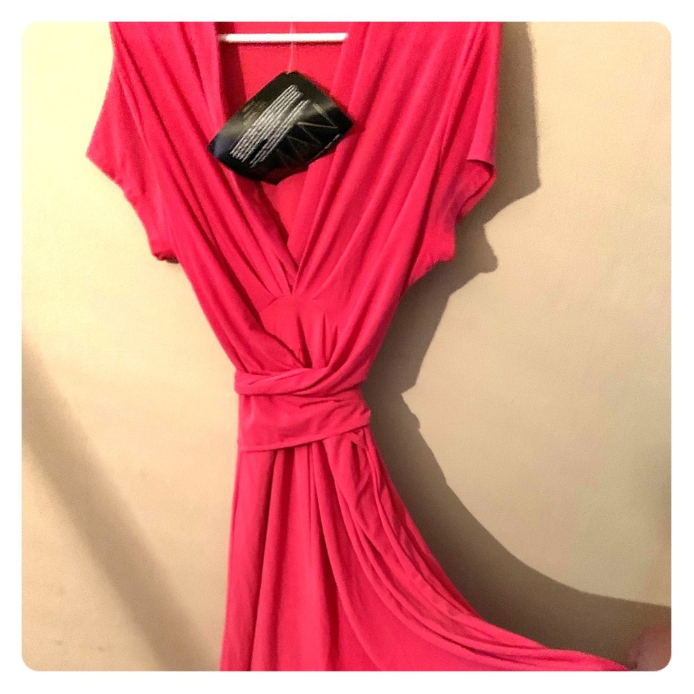 Plus size Hi Lo dress fushia color NWT